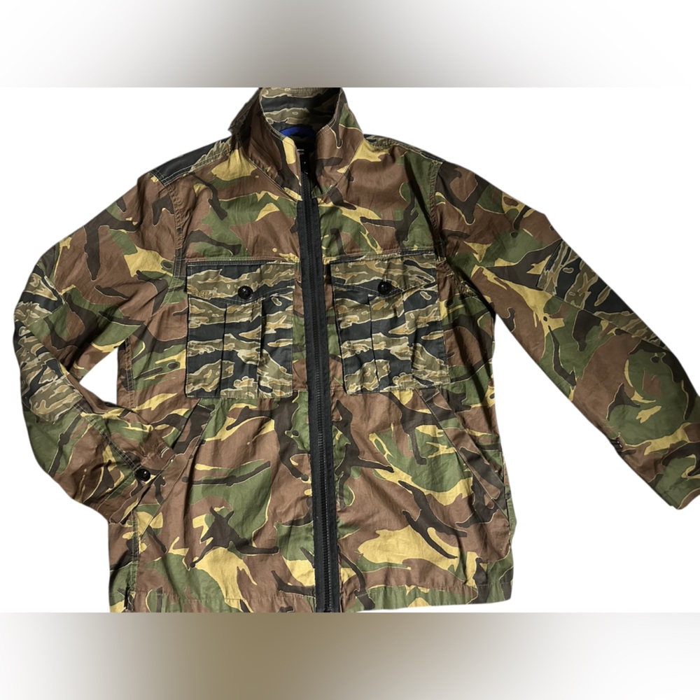 G Star Raw Green Camouflage Overshirt Cotton Utility Jacket Mens XXL Like New